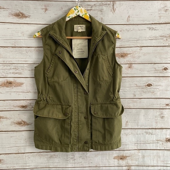 Current/Elliott Women's Green An Easy Military Vest Size 0 (XS) Style 4393-0635 - Picture 2 of 7